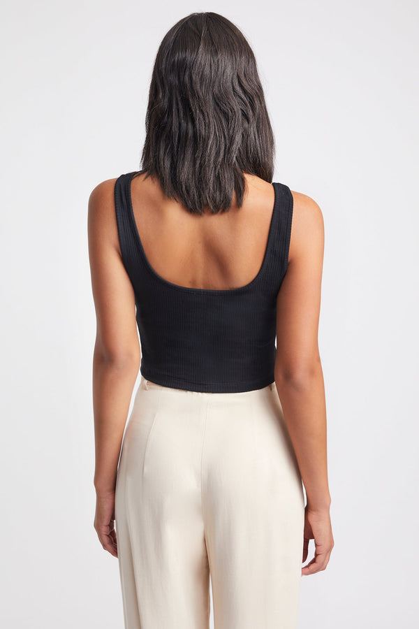 Kookai Morgan Button Tank Black