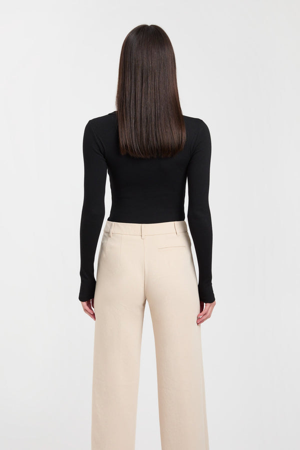 Kookai Nancy Long Sleeve Top Black