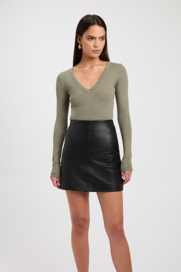 Kookai Nancy Long Sleeve Top Oregano Marle