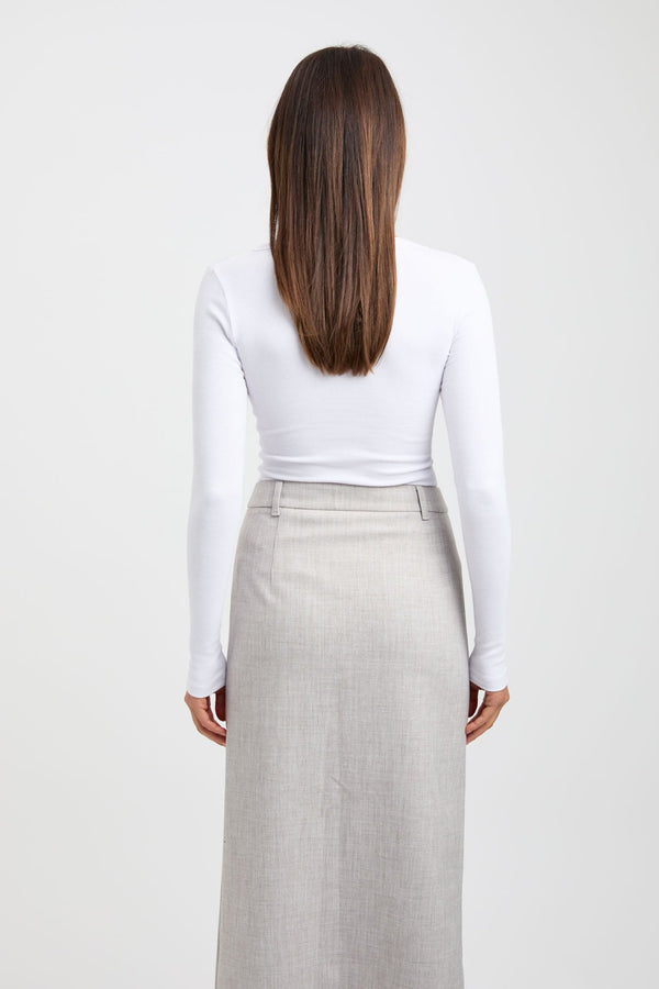 Kookai Nancy Long Sleeve Top White