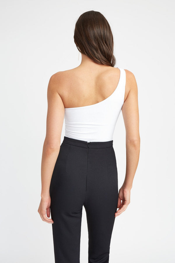 Kookai Naomi One Shoulder Crop White