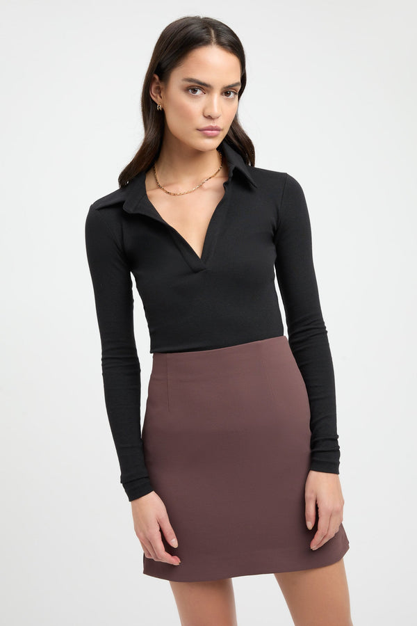 kookai Natalia Long Sleeve Top Black