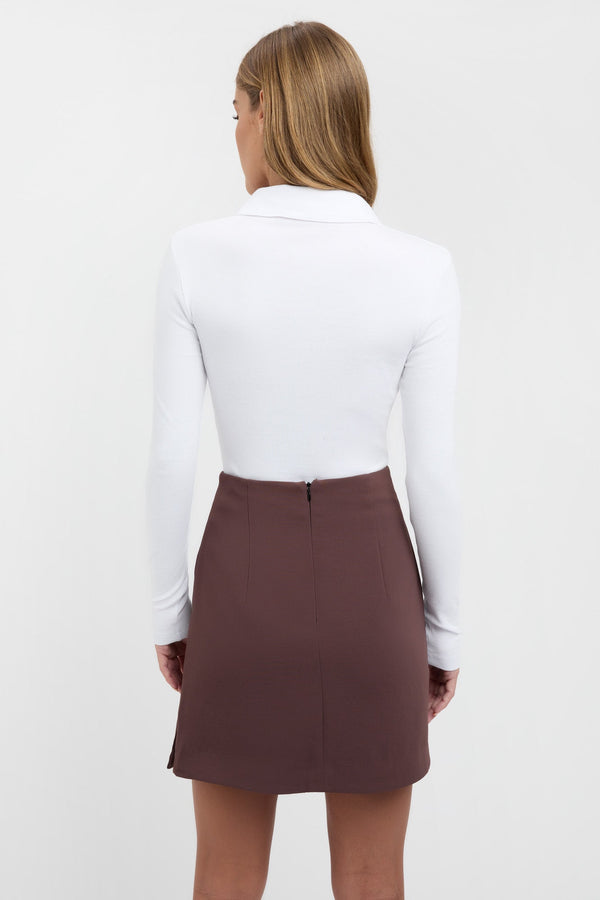 Kookai Natalia Long Sleeve Top White