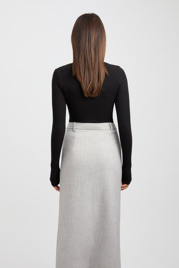 Kookai Nicole Long Sleeve Top Black