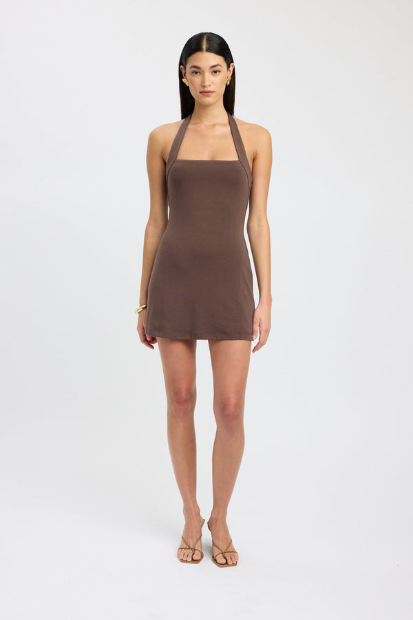 kookai Nolan Mini Dress Dark Chocolate