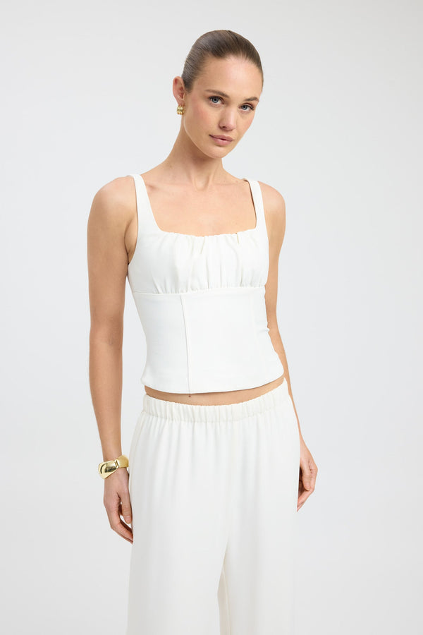 Kookai Norway Gathered Top Coconut Milk