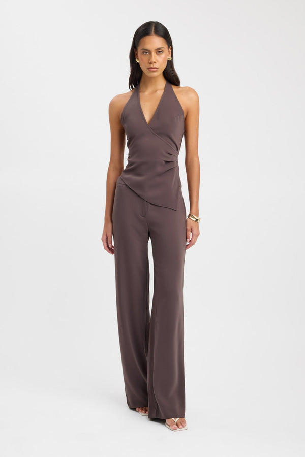 kookai Norway Wrap Top Ganache