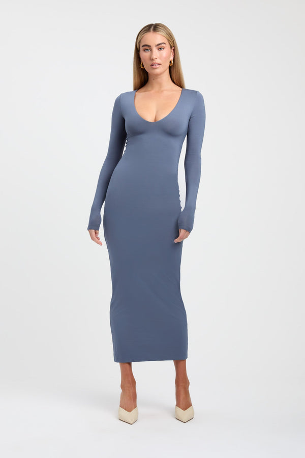 kookai Olivia Midi Dress Steel Blue