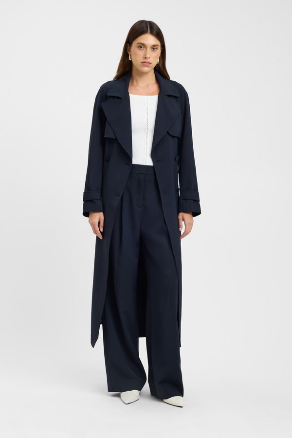 kookai Opal Trench Ink Blue