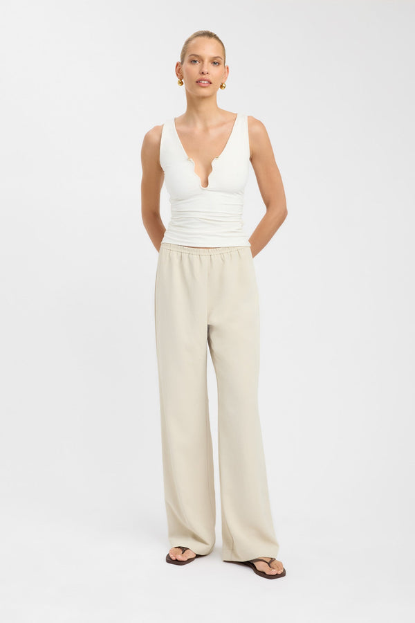 kookai Opal Wide Leg Pant Brown Rice