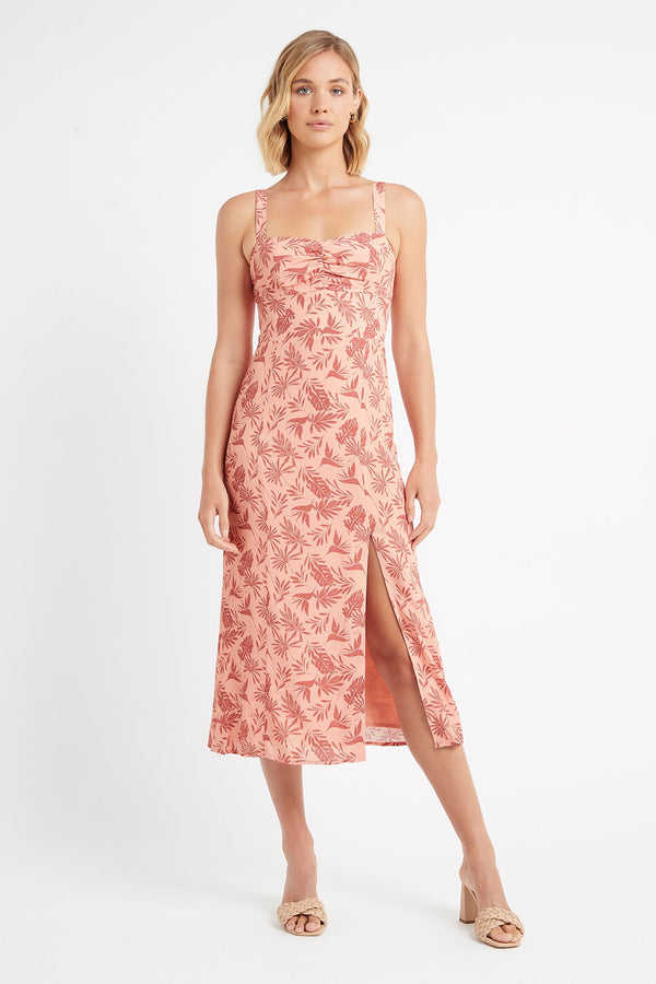 kookai Oriana Midi Dress Coral