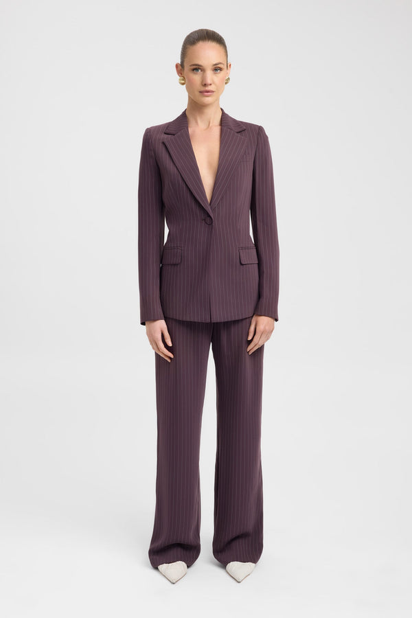 kookai Oslo Cinched Blazer Dark Mahogany