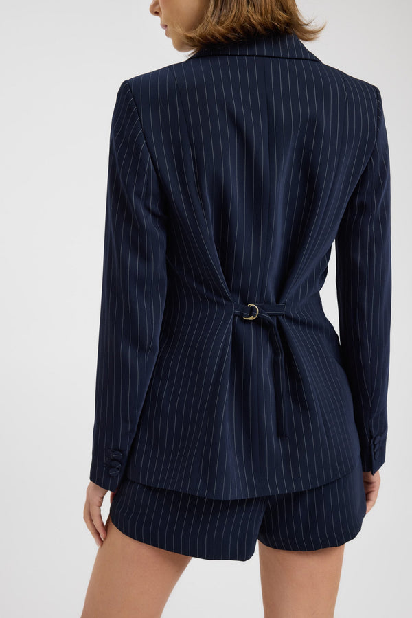 Kookai Oslo Cinched Blazer Navy/White