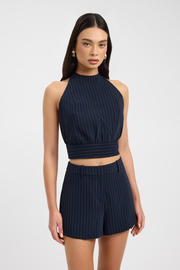 Kookai Oslo Halter Top Navy/White