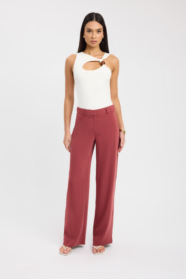 kookai Oslo Low Rise Pant Winery