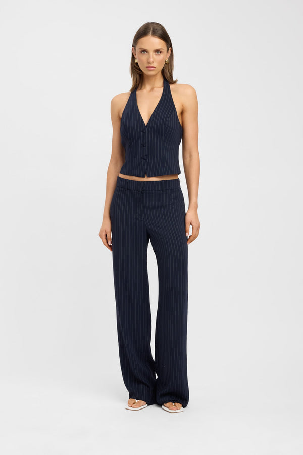 kookai Oslo Vest Top Navy/White