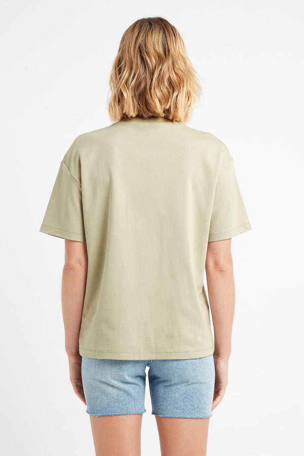 Kookai Oversized Crew Tee Moss Gray