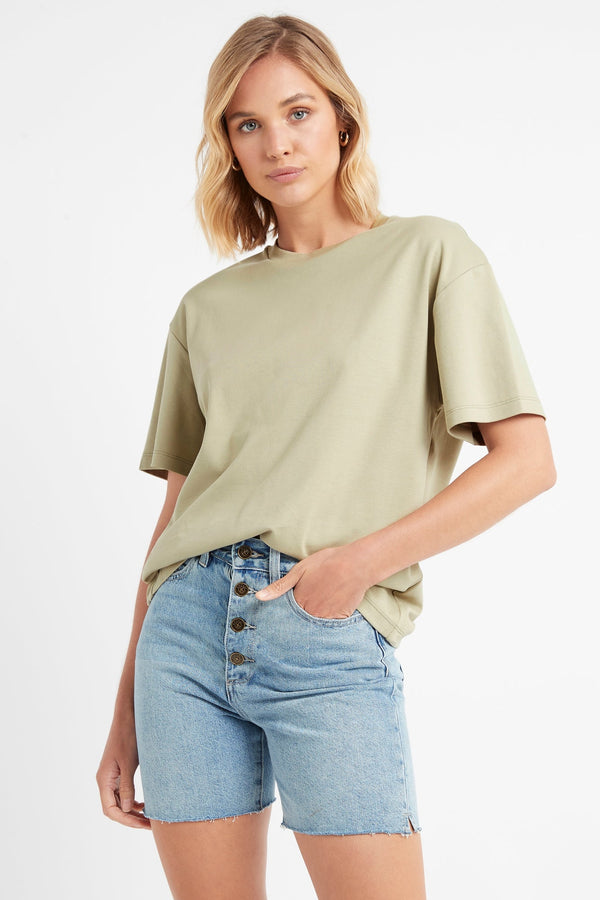 kookai Oversized Crew Tee Moss Gray