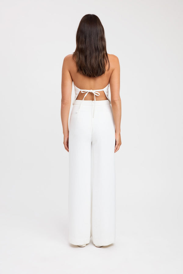 Kookai Oyster Backless Vest Natural White