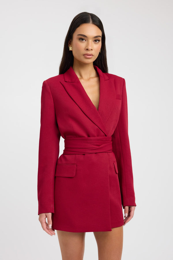 Kookai Oyster Blazer Dress Red Wine