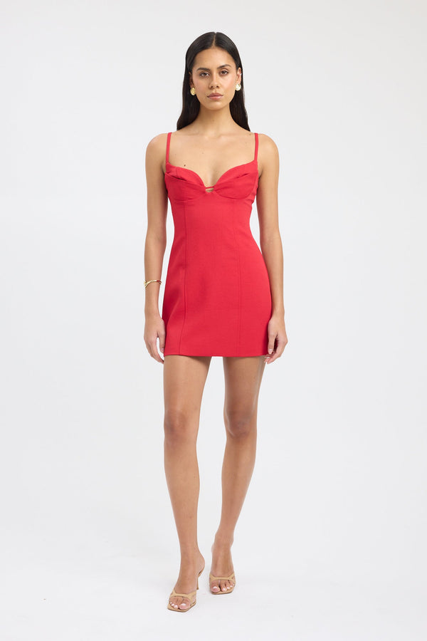 kookai Oyster Bra Dress Tango Red