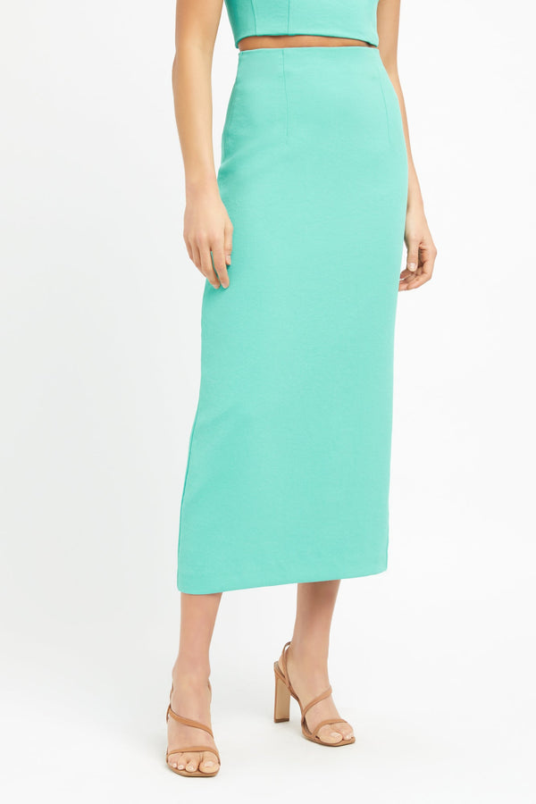 Kookai Oyster Column Skirt Aqua Green