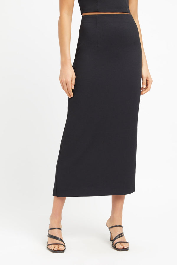 Kookai Oyster Column Skirt Black