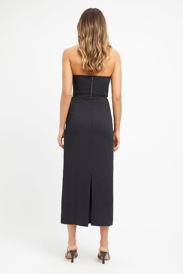 Kookai Oyster Column Skirt Black