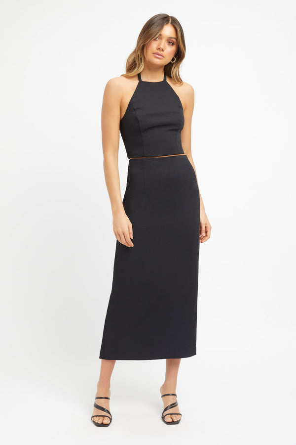 kookai Oyster Column Skirt Black