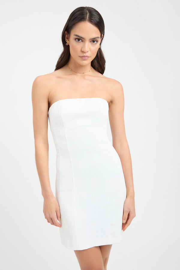 Kookai Oyster Contour Dress Natural White