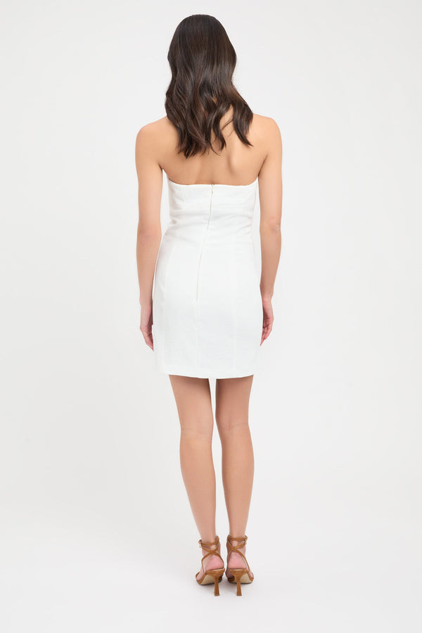 Kookai Oyster Contour Dress Natural White