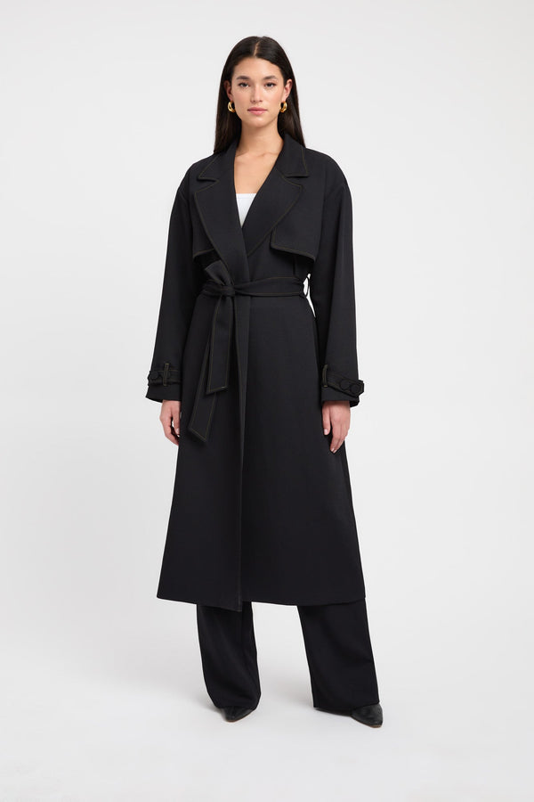 Kookai Oyster Contrast Trench Black