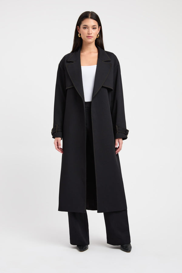 kookai Oyster Contrast Trench Black