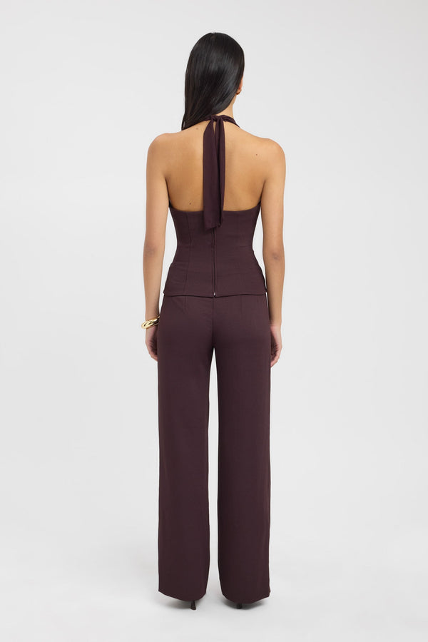 Kookai Oyster Core Low Rise Pant Mahogany