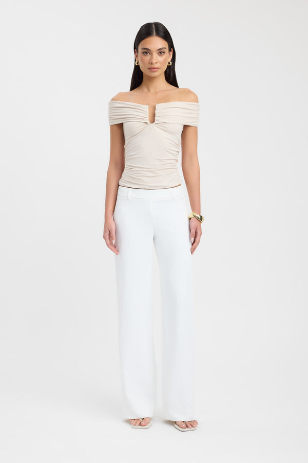 Kookai Oyster Core Low Rise Pant Natural White