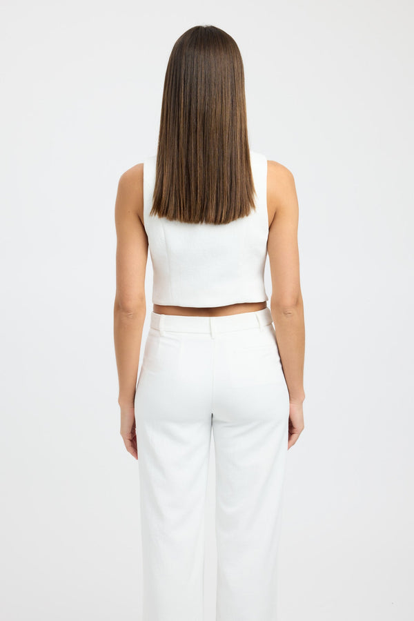 Kookai Oyster Core Vest Natural White