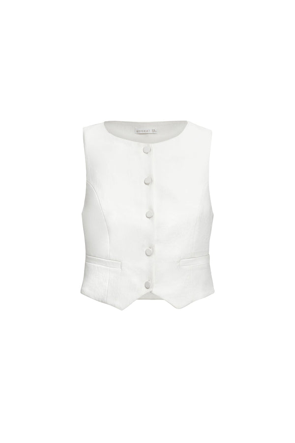 Kookai Oyster Core Vest Natural White