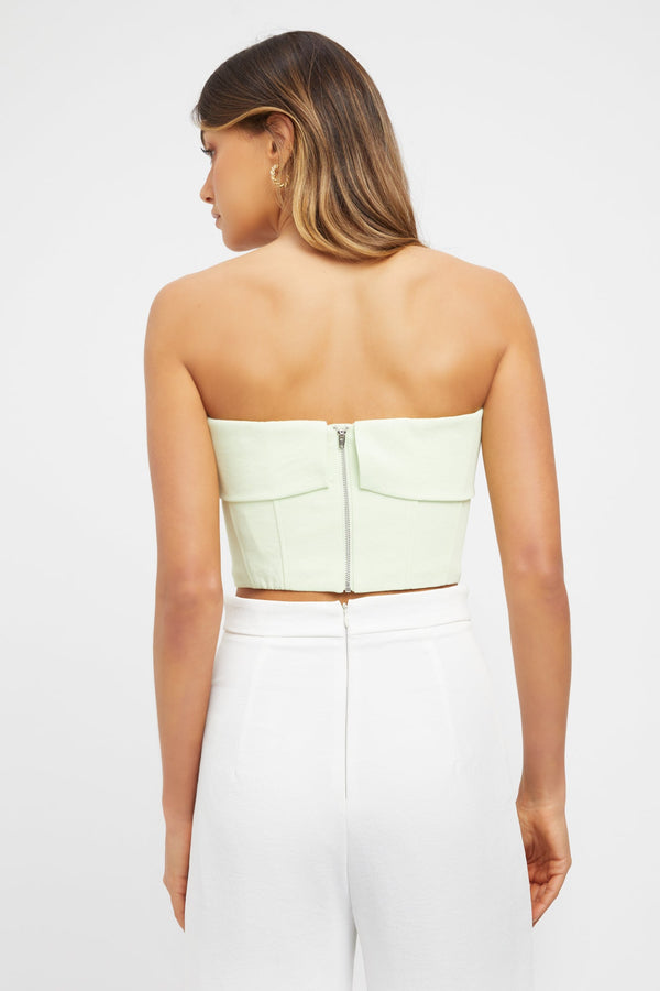 Kookai Oyster Corset Top Lime Cream