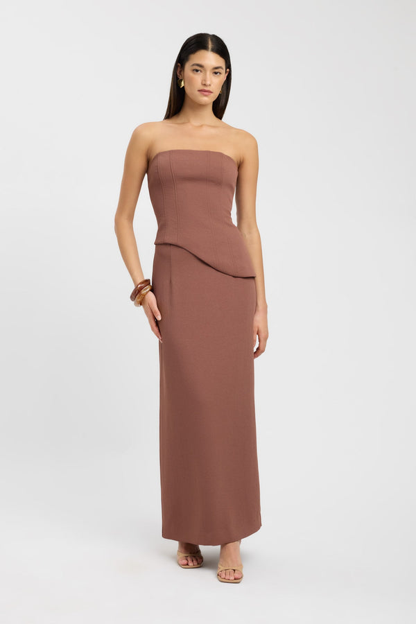 kookai Oyster Curve Corset Cinnamon