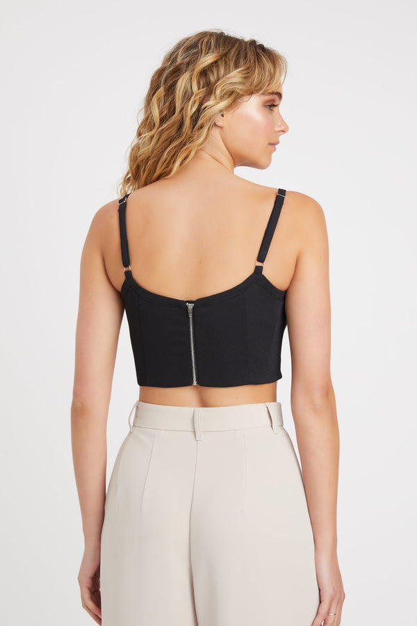 Kookai Oyster Curved Crop Black