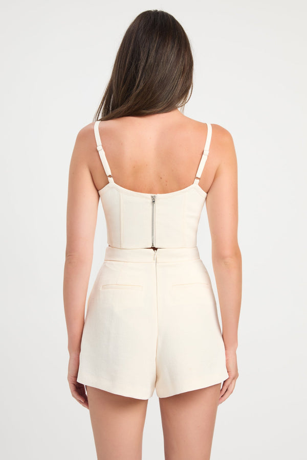 Kookai Oyster Curved Crop Cream