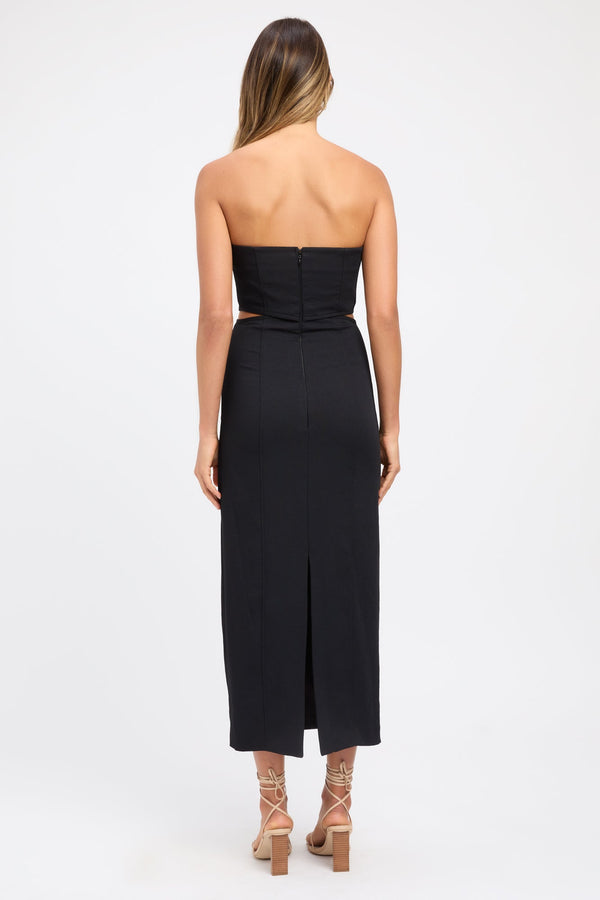 Kookai Oyster Cut Out Midi Dress Black