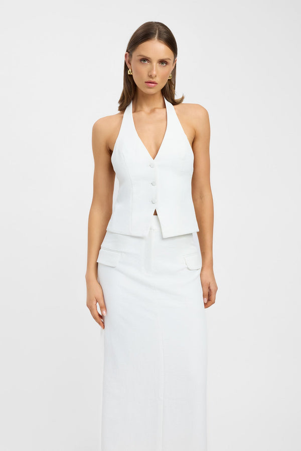 Kookai Oyster D-Ring Vest Natural White
