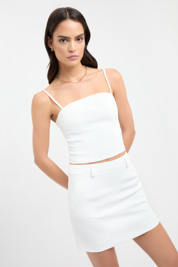 Kookai Oyster Low Rise Skirt Natural White