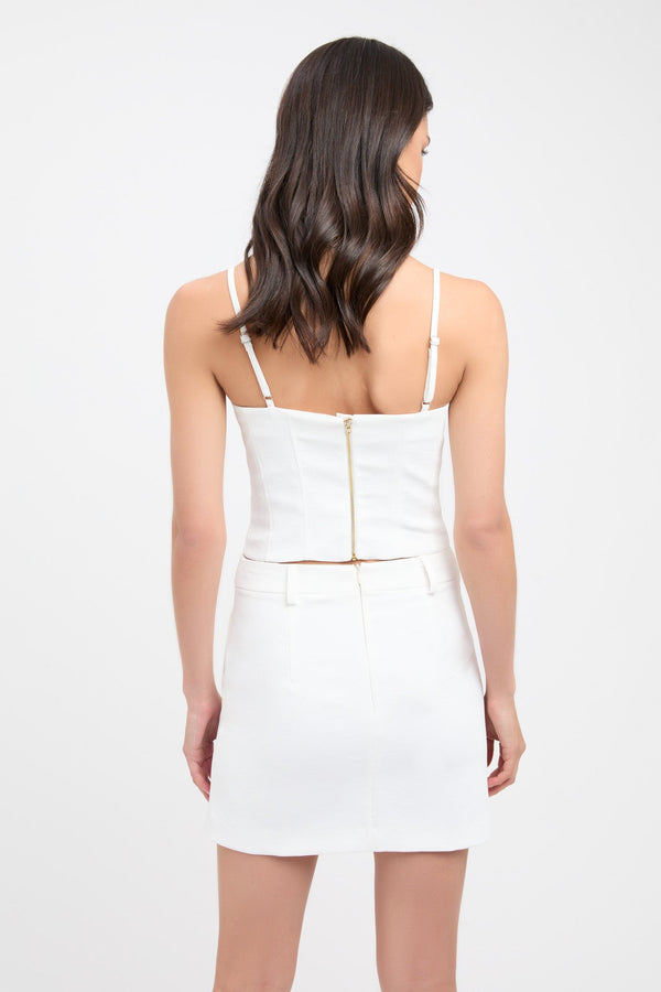 Kookai Oyster Low Rise Skirt Natural White