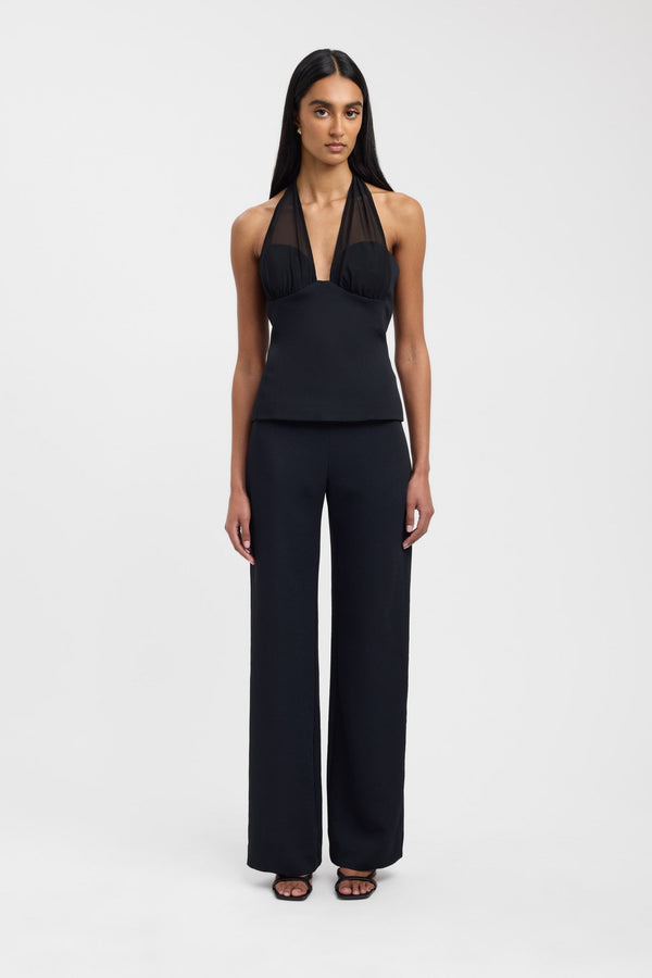 kookai Oyster Mesh Top Black