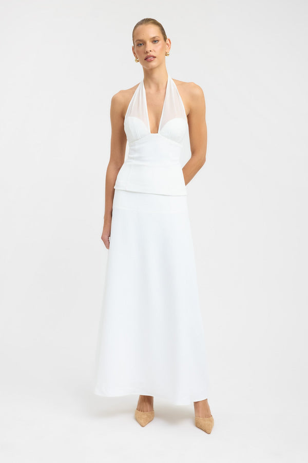 Kookai Oyster Mesh Top Natural White