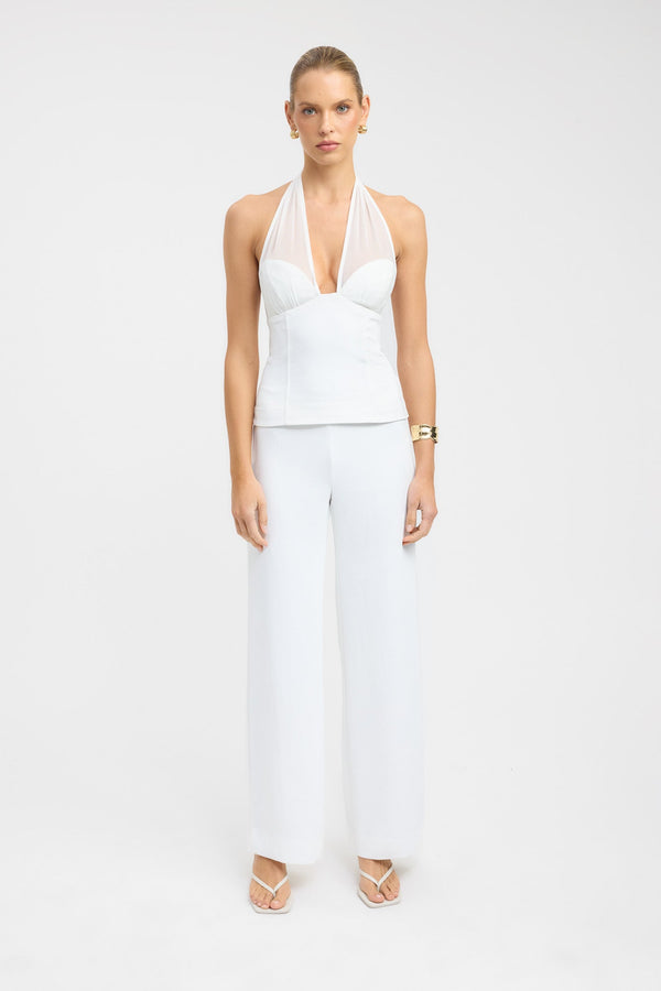 kookai Oyster Mesh Top Natural White