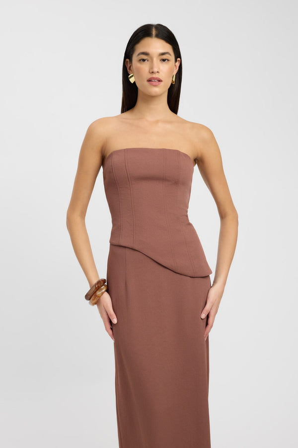 Kookai Oyster Midi Skirt Cinnamon