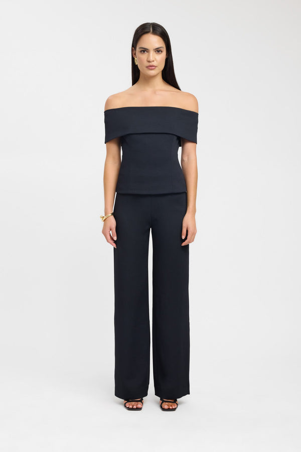 kookai Oyster Off Shoulder Top Black